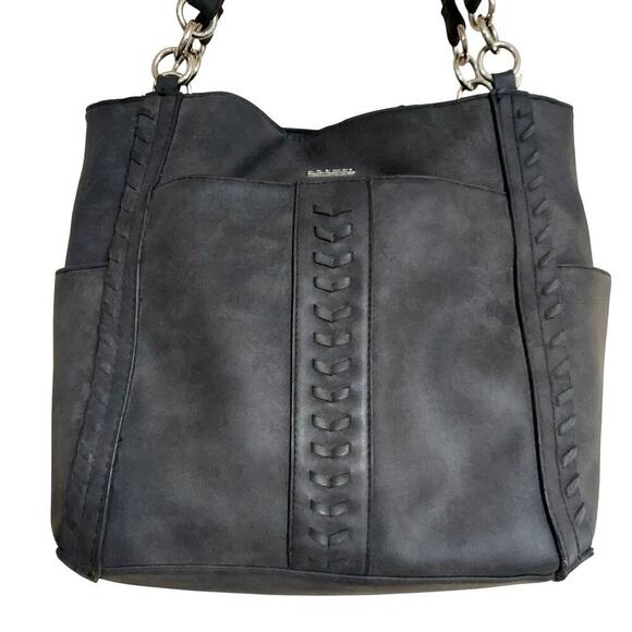 ☆☆SOLD☆☆ Rosetti Dark Gray Faux Leather Double Strap Shoulder Bag - Picture 1 of 11